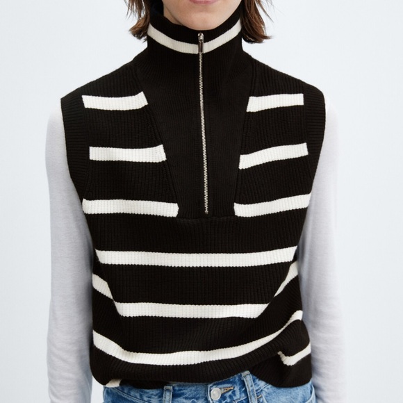 Mango XS-STRIPED GILET WITH ZIP - Picture 5 of 8